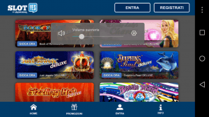 Le sei slot disponibili nell'applicazione